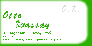 otto kvassay business card