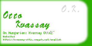 otto kvassay business card